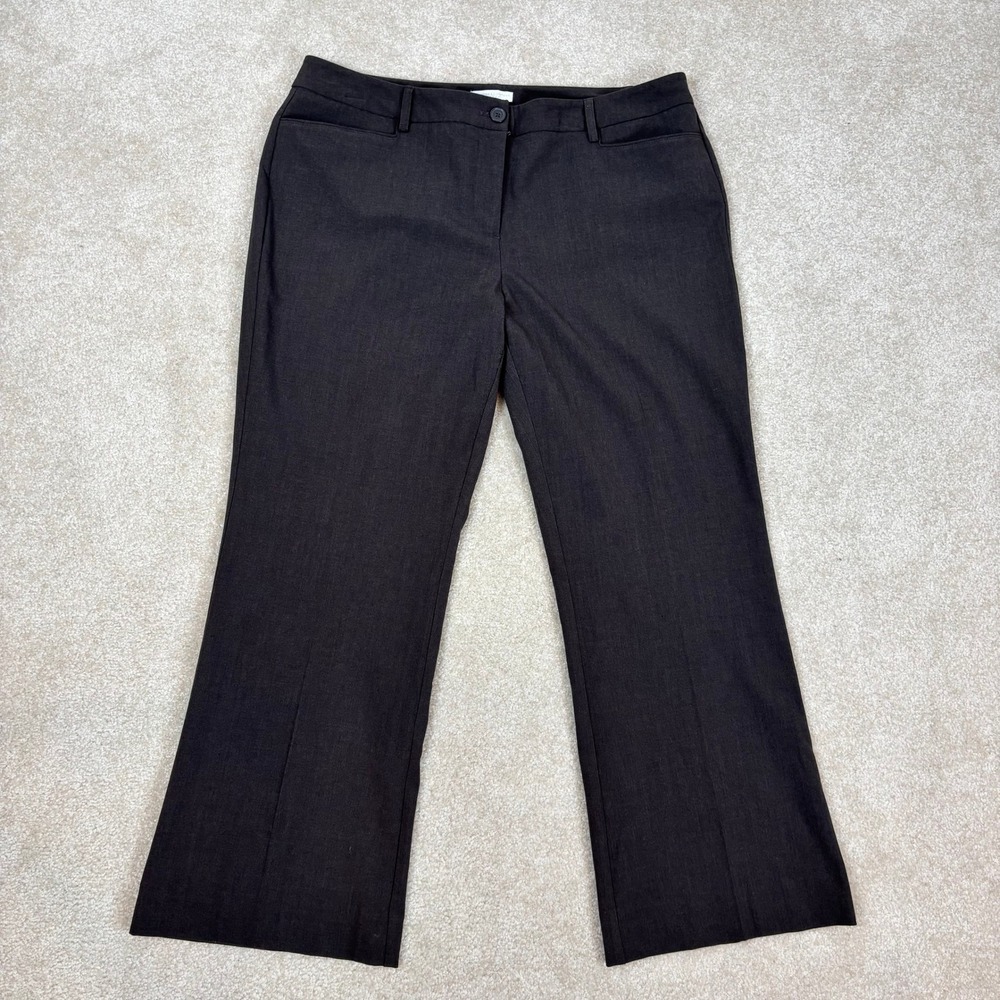 New York & Company Stretch Charcoal Gray Bootcut Dress Pants Womens 14 Average